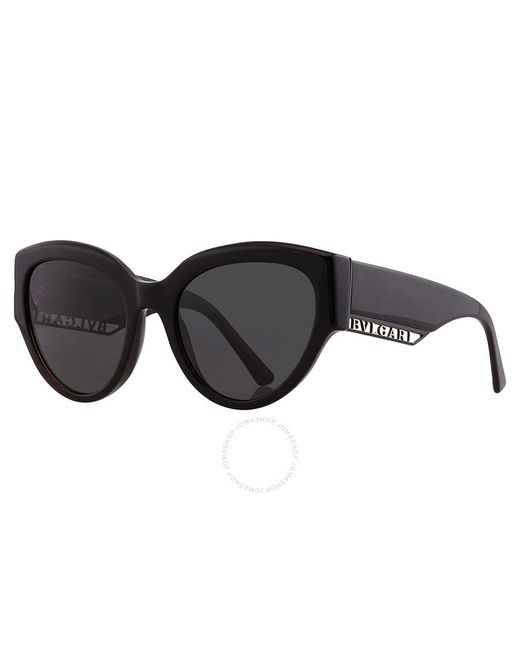BVLGARI Black Dark Grey Cat Eye Sunglasses Bv8258 552987 55