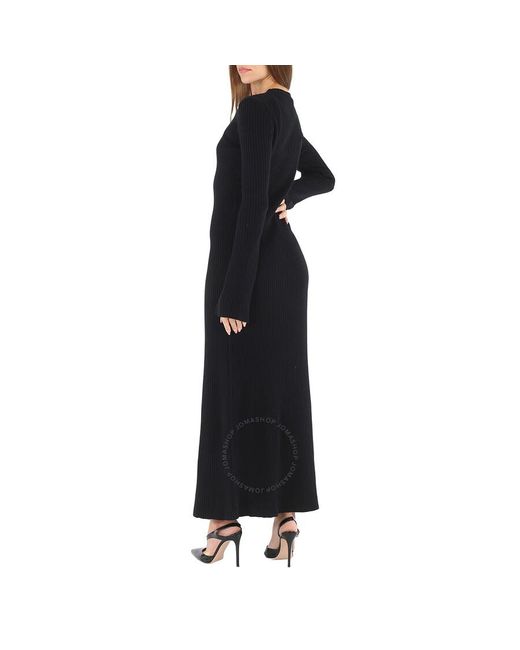 Chloé Black Long Knitted Wool And Cashmere Dress