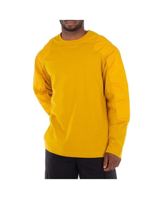 Burberry Yellow Panelled Fine-Knit Jumper for men