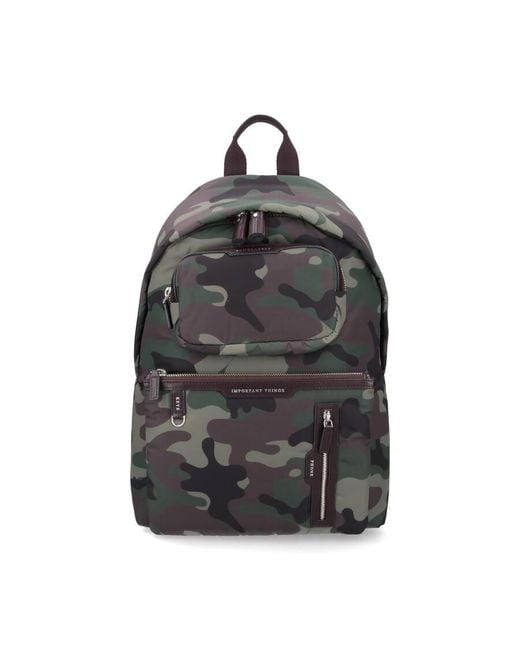 Anya Hindmarch Gray Camouflage Multi Pocket Backpack