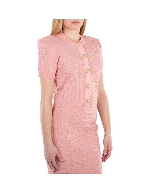 Balmain Pink Pb Labyrinth Knit Cardigan for men