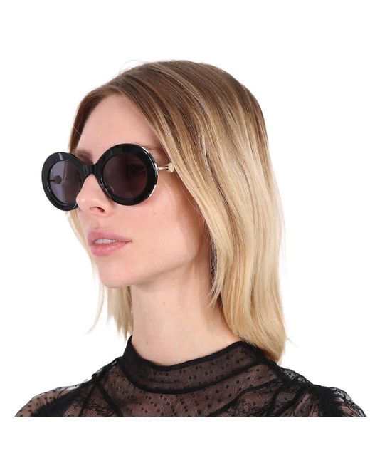 Carolina Herrera Black Grey Round Sunglasses Ch 0020/s 0807/ir 51