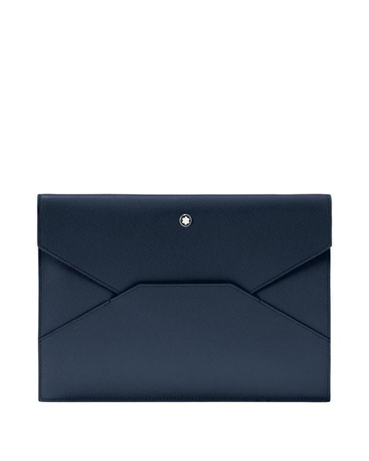 Montblanc Blue Sartorial Envelope Leather Pouch