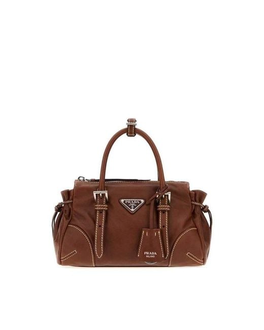 Prada Brown Karin Top Handle Bag