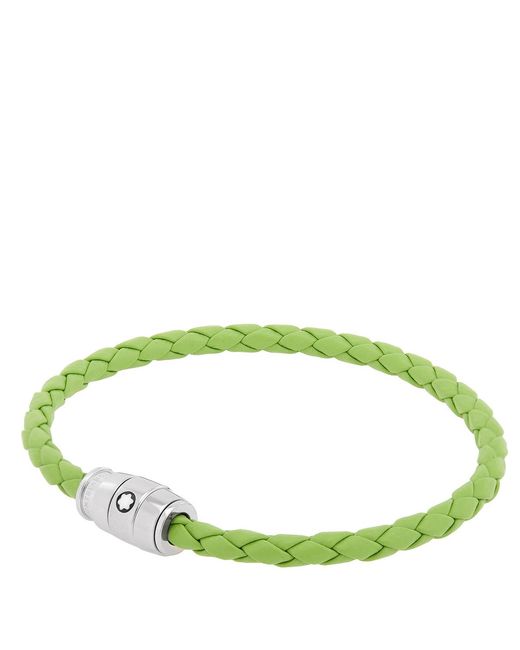 Montblanc Green Meisterstuck Steel & Lime Leather Bracelet for men