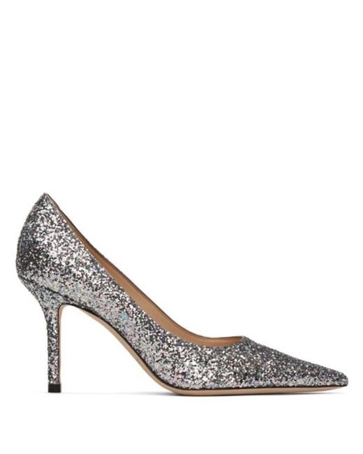 Jimmy Choo Metallic Love 85 Coarse Glitter Pumps, Brand Size 35.5 Us