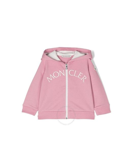 Moncler Pink Kids Long Sleeve Hooded Sweatshirt