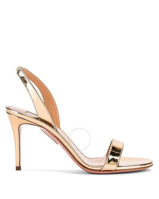 Aquazzura Metallic So Nude 5 Leather S