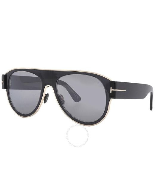 Tom Ford Gray Lyle Smoke Flash Pilot Sunglasses Ft1074 01c 58 for men