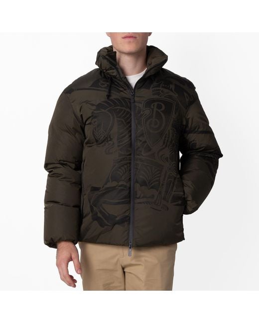 Burberry Black Ekd Printed Puffer Jacket for men