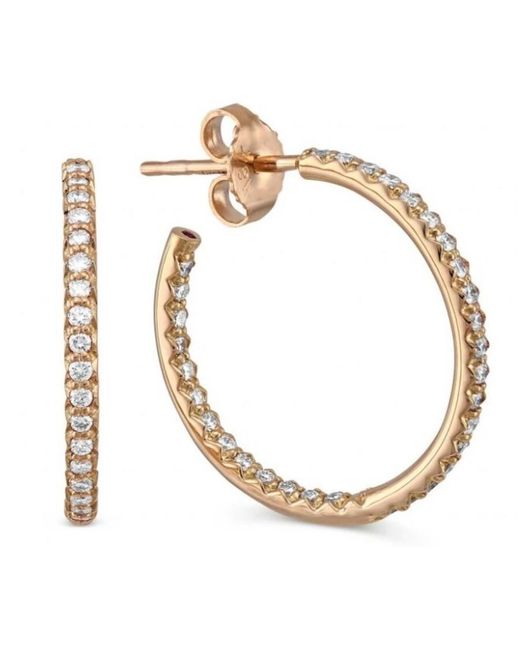 Roberto Coin Metallic Diamond Small Inside Out Open Hoop Earrings