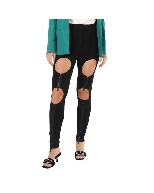Burberry Black Ladies Cutout Zip-Detail Skinny Jeans, Brand Size 12 (Us for men