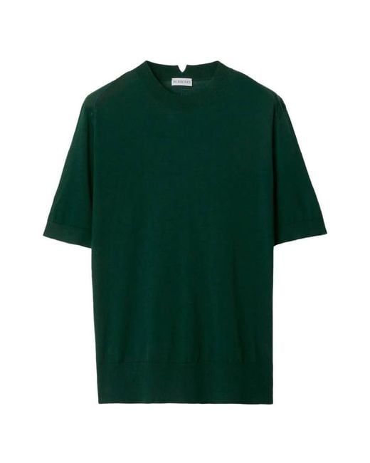 Burberry Green Crew-Neck Wool T-Shirt