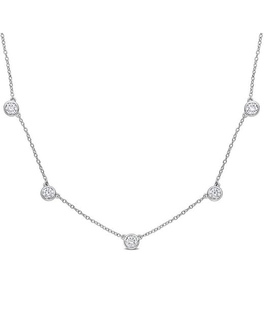 Amour Metallic 2 1/4 Ct Dew Created Moissanite Yard Necklace