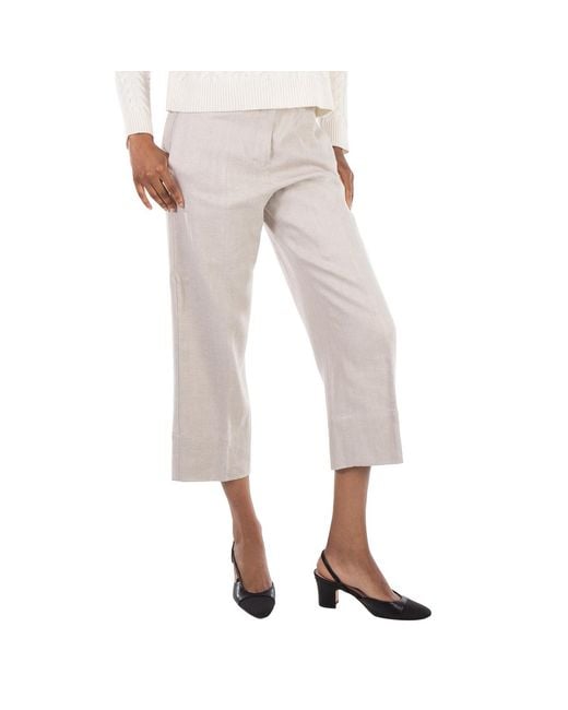 Max Mara Natural Avoriaz Oversize Stretch Cotton Trousers, Brand Size 40 Us