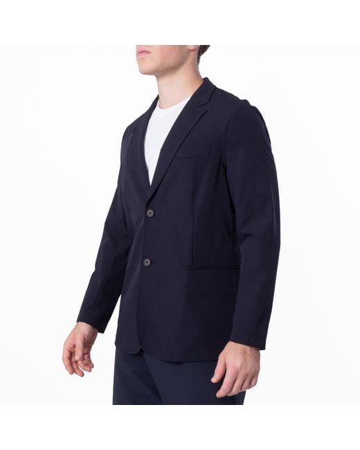 Emporio Armani Blue Stretch-Nylon Single-Breasted Blazer, Brand Size 50 Us for men