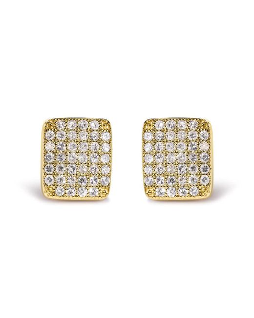 Haus of Brilliance Metallic 14K 1/2 Cttw Diamond Square Shaped Composite Cluster Stud Earrings (I-J Color, I1-I2 Clarity) for men