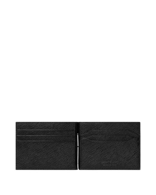 Montblanc Black Sartorial Leather 6Cc Wallet With Money Clip