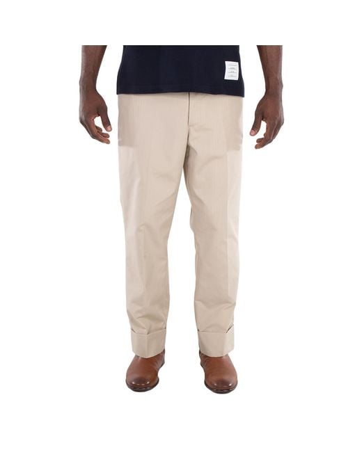 Thom Browne Natural Typewriter Cloth Classic Backstrap Trouser, Brand Size 2 for men