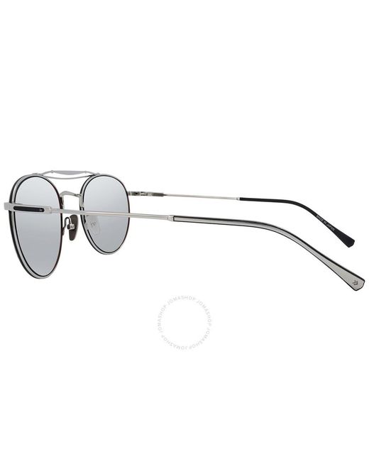 John Varvatos Gray Round Sunglasses V547 Sil 52 for men