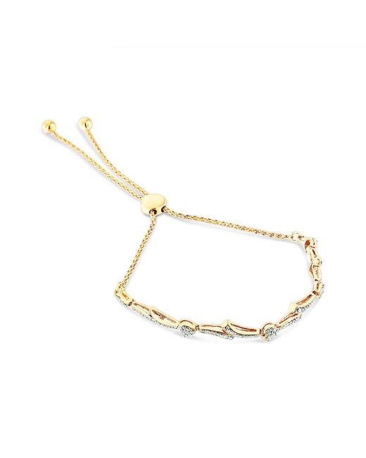 Haus of Brilliance Metallic 14K Plated .925 Sterling Round-Cut Diamond Accent Bracelet (I-J Color, I2-I3 Clarity)