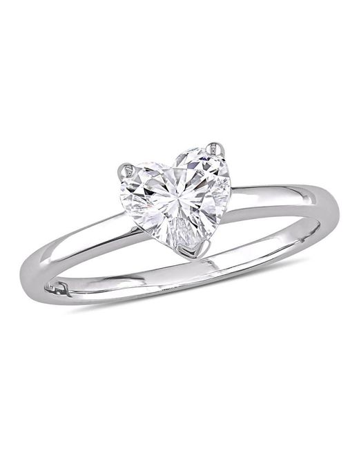 Created Forever White 1Ct Tw Lab Grown Diamond Heart Engagement Ring