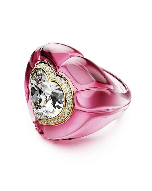 Swarovski Pink Dulcis Heart-Cut-Plated Ring