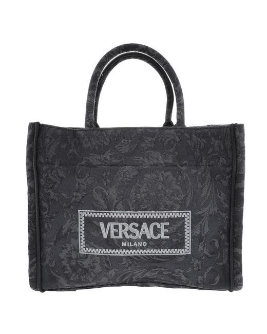 Versace Black Barocco Athena Small Tote Bag for men