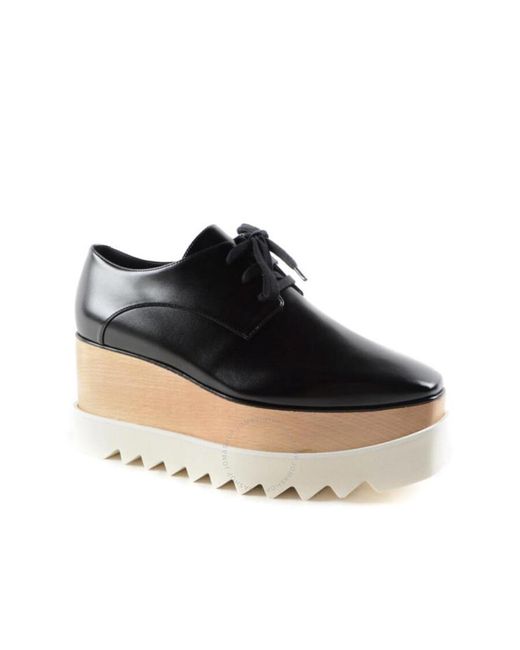 Stella McCartney Black Elyse Platform Lace-Up Shoes, Brand Size 36 Us