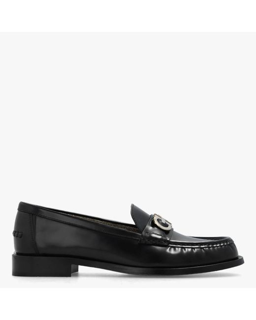 Ferragamo Black Ferragamo Ofelia Gancini Ornament Moccasins, Size 8.5 C