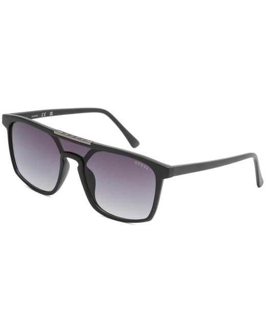 Guess Black Rectangular Sunglasses in Metallic for Men | Lyst