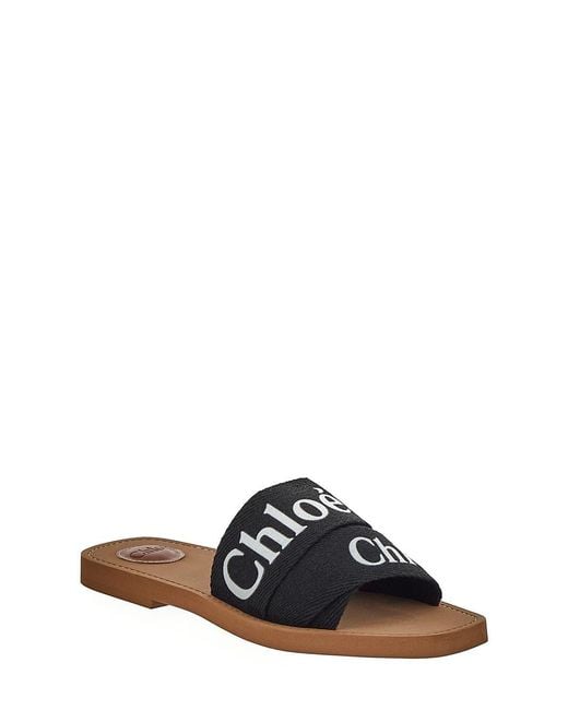 Chloé Blue Ladies Woody Flat Mule, Brand Size 35 Us