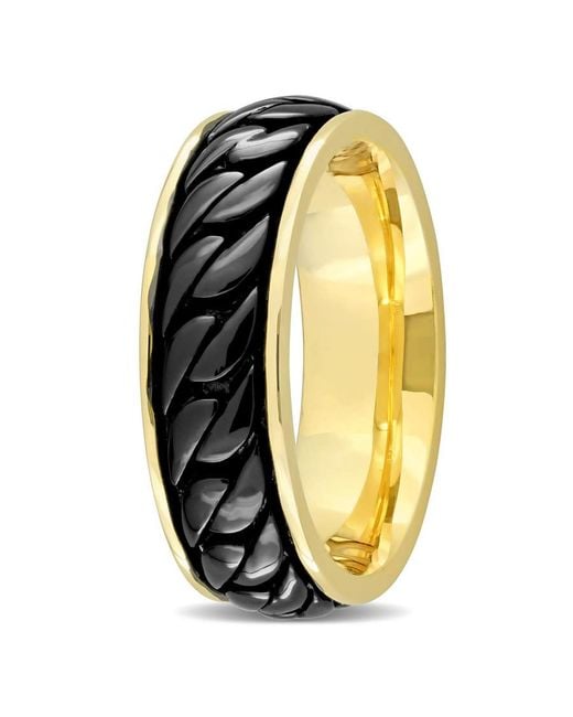 Amour Metallic Ribbed Design Ring for men