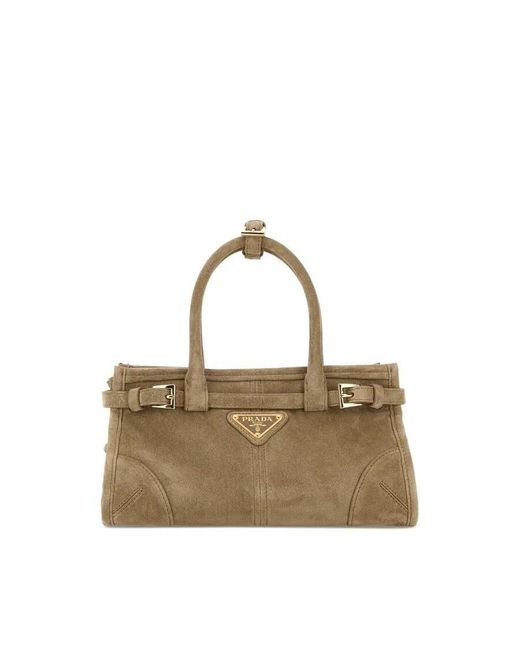 Prada Metallic Sand Suede Mini Bonnie Handbag Deserto Borse A Mano