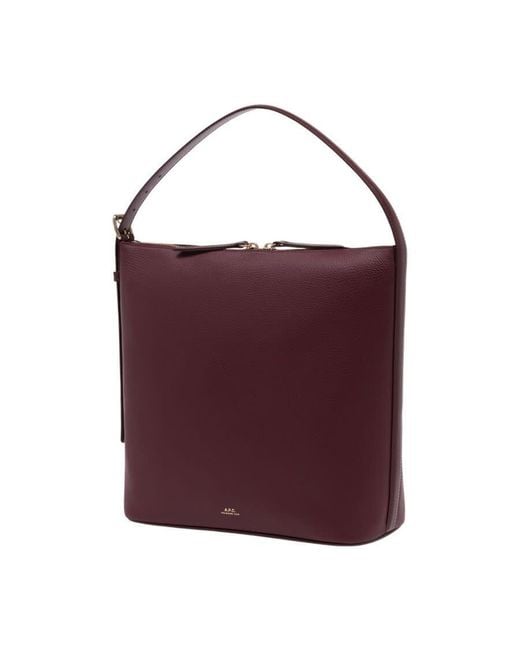 A.P.C. Purple Vera Shoulder Bag Burgundy