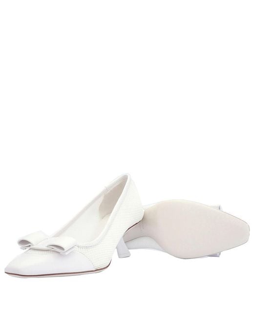 Ferragamo Natural Ferragamo Anz Vara Bow Mesh Pumps