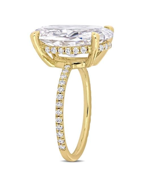 Amour Metallic 8 1/10 Ct Dew Oval Created Moissanite Engagement Ring
