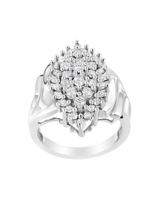 Haus of Brilliance White .925 Sterling Silver 1 Cttw Lab-grown Diamond Cluster Ring