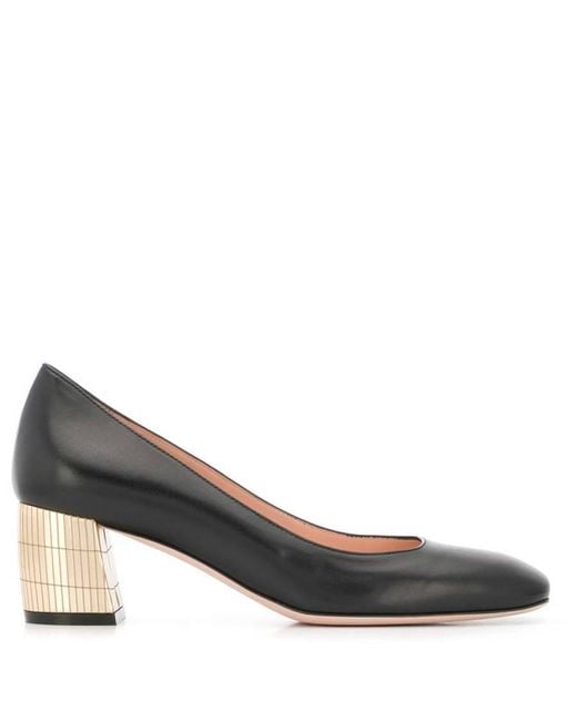 Bally Blue Ladies Emily Leather Block-Heel Pumps, Brand Size 35 (Us