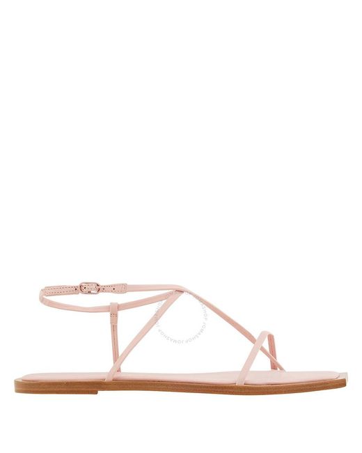 STUDIO AMELIA Pink Rose Filament Strappy Leather Flat S