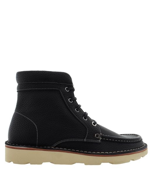 Ferragamo Black Seven 2 Leather Lace-Up Boots for men