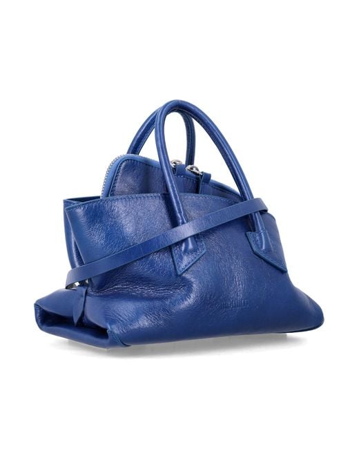 The Attico Blue Leather Top Handle "La Passeggiata Mini"
