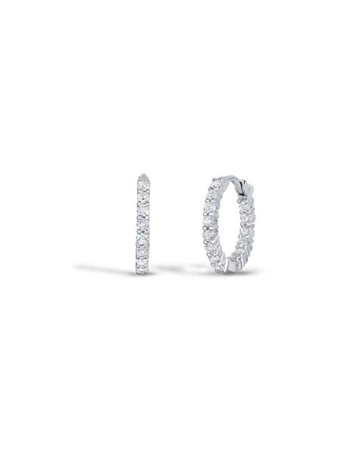 Roberto Coin White Gold Inside Out Diamond Hoop Earrings .75ctw