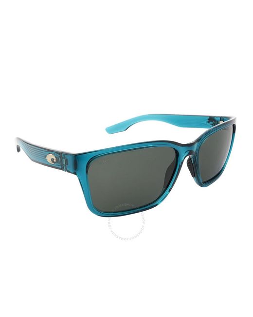 Costa Del Mar Blue Palmas Gray Polarized Glass 580g Square Sunglasses 6s9081 908107 57