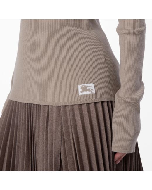 Burberry Gray Ekd Wool Blend Rollneck Sweater