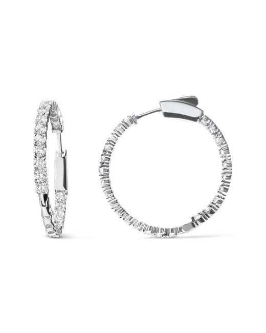 Haus of Brilliance Metallic 14K 1.0 Carat Inside Out Lab-Grown Diamond Fashion Hoop Earrings