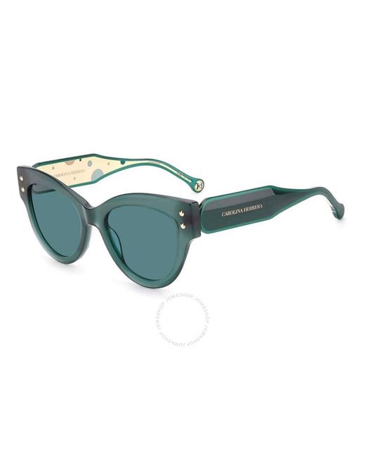Carolina Herrera Blue Cat Eye Sunglasses Ch 0009/s 0zi9/ku 54