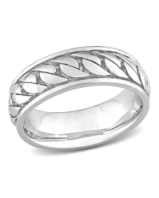 Amour Metallic Ribbed Design Ring for men