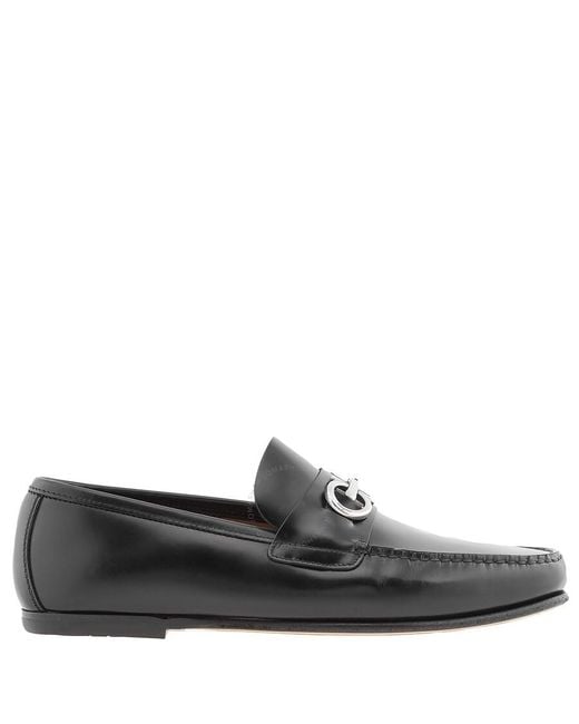 Ferragamo Brown Galileo Gancini Ornament Slip-on Loafers for men