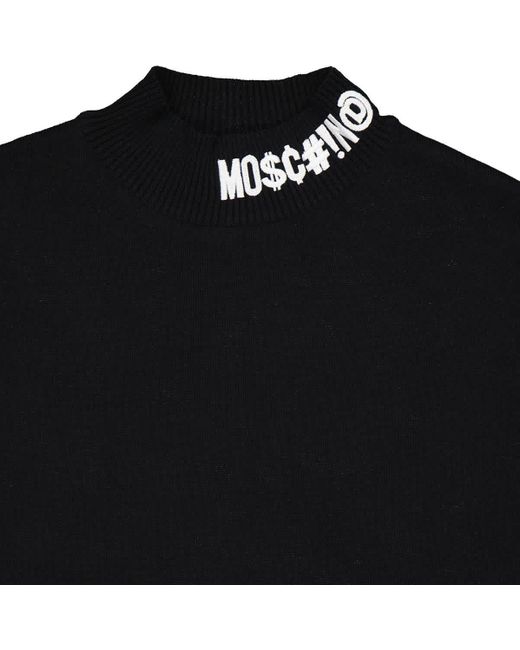Moschino Black Logo Funnel-neck Jumper for men